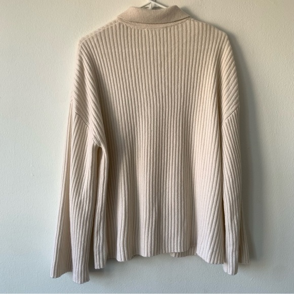 Reformation Fantino Cashmere Polo Collar Knit Button Cardigan Sweater Gossamer - Picture 9 of 10